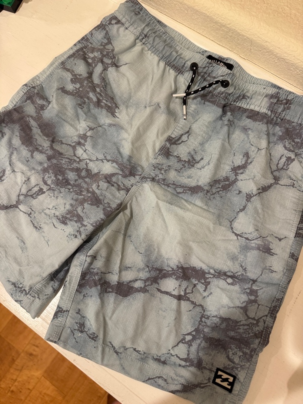 Billabong boys Light Blue & Gray Marble Board Shorts
